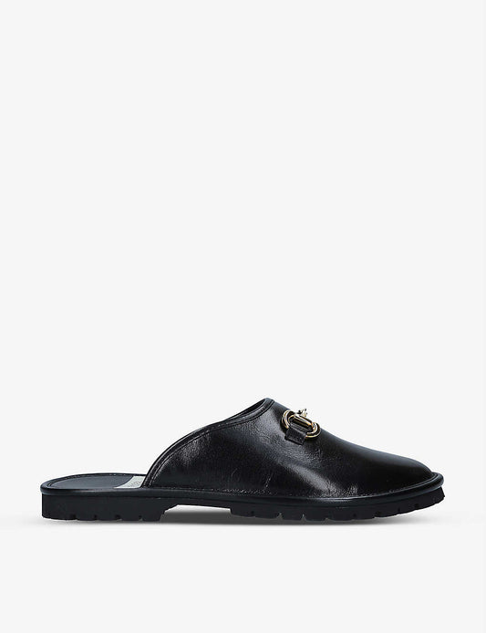 GUCCI ELEA HORSEBIT-EMBELLISHED LEATHER MULES